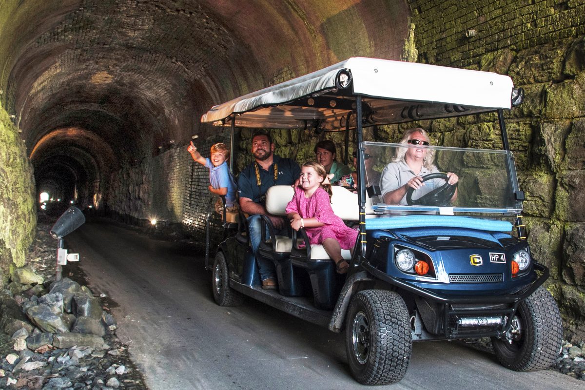 1 Cart Ride Tunnel Hill, Dalton Georgia, civil war tunnel, railroad, Union, Confederate, Appalachian Mountains, Western & Atlantic Railroad Tunnel